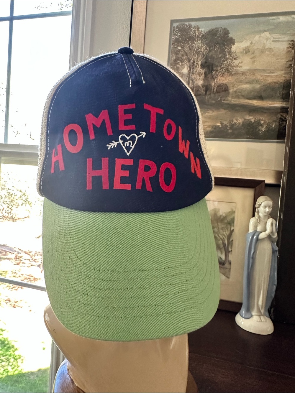 MOTHER Hometown Hero Trucker Hat - Navy & Green with Red Lettering
